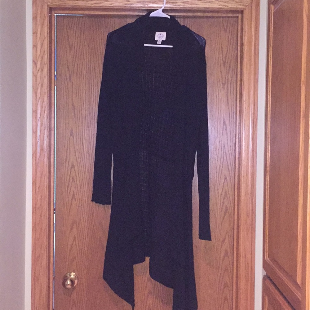 Black Knee Length Cardigan